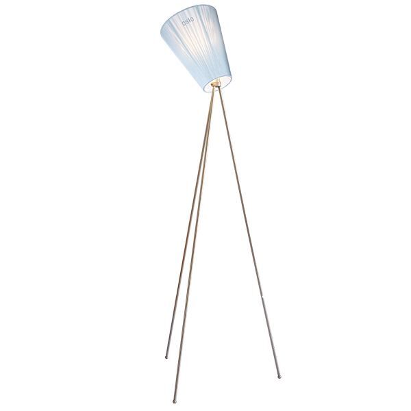 Norra Oslo Golvlampa Metall & Ljusbl&aring; Lampsk&auml;rm