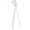 Oslo Holz Stehlampe , Metall und Hellblau Lampenschirm