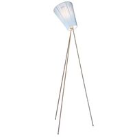 Oslo Holz Stehlampe , Metall und Hellblau Lampenschirm