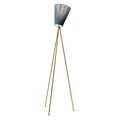 Oslo Wood Floor Lamp Gold Base & Green Shade