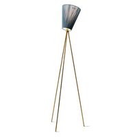 Oslo Wood Floor Lamp Gold Base & Green Shade
