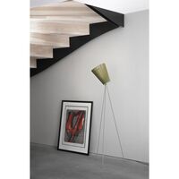 Oslo Wood Floor Lamp Gold Base & Green Shade