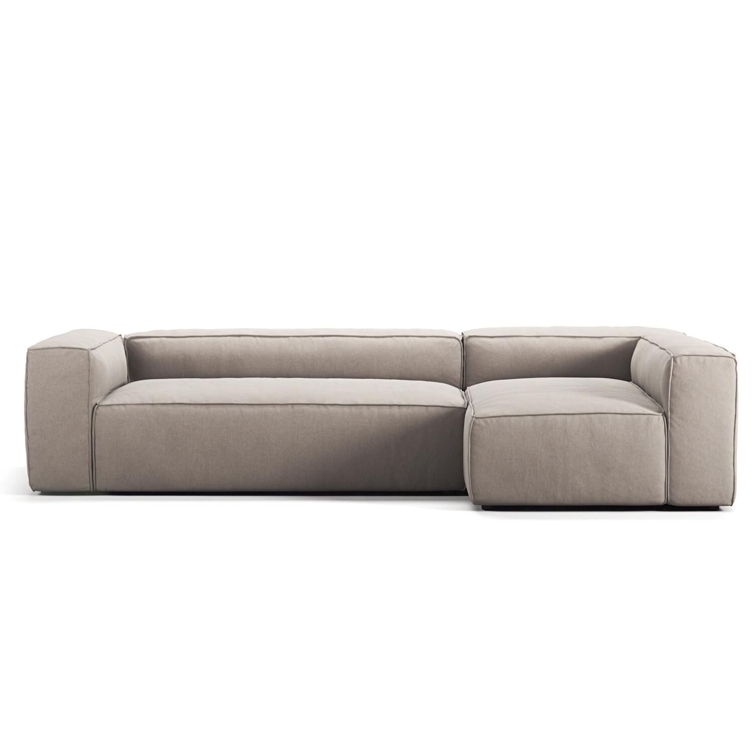Grand Canapé 4 Places Méridienne Droite Sandshell/Beige