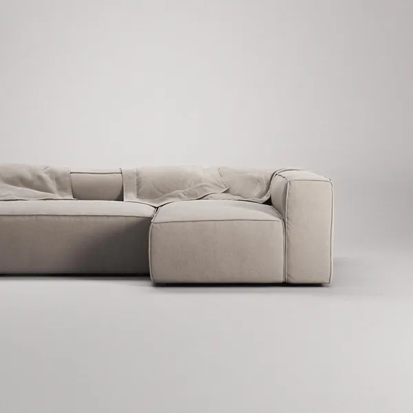 Grand 4-Seters Sofa Divan Høyre Sandshell/Beige