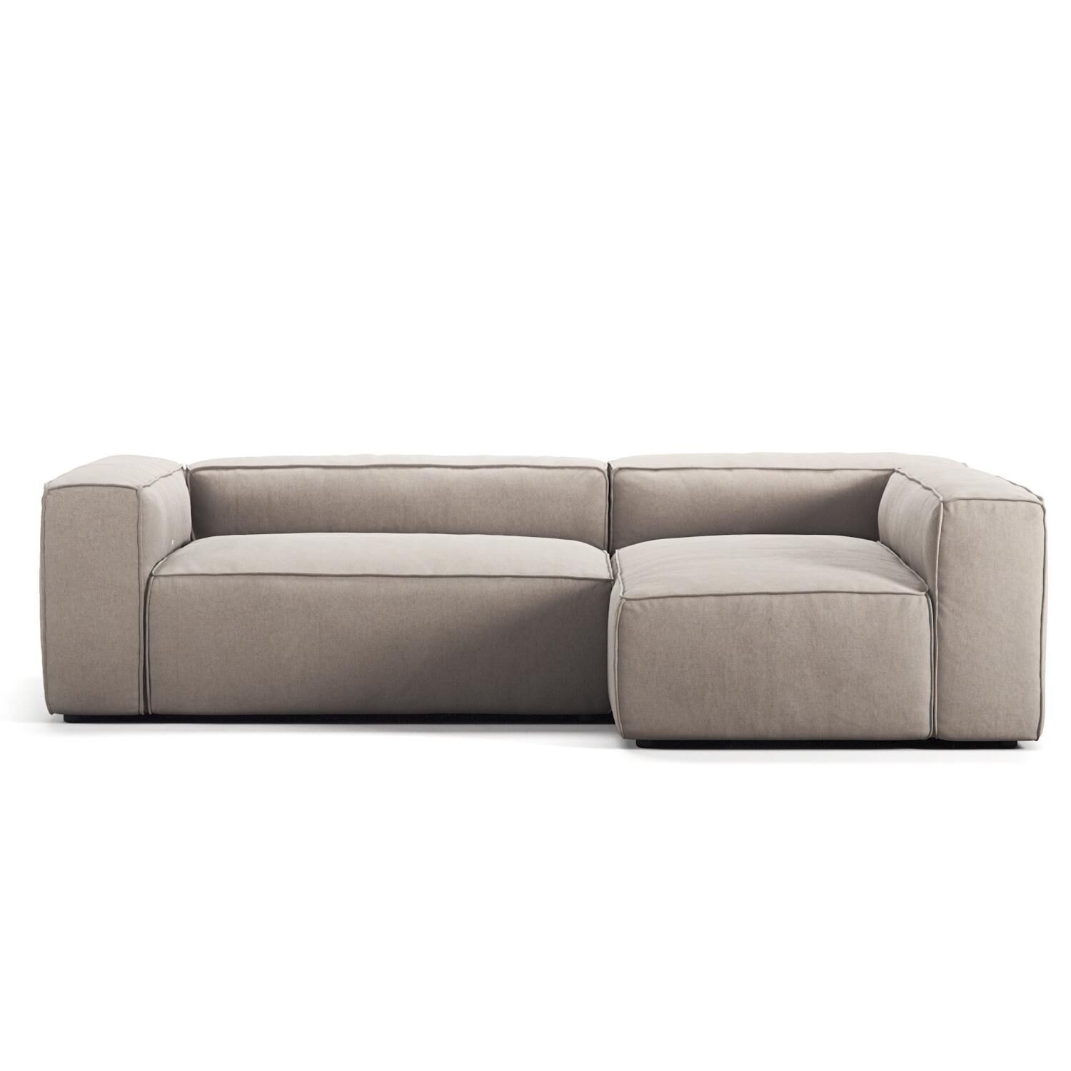 Grand Canapé 3 Places Méridienne Droite Sandshell/Beige