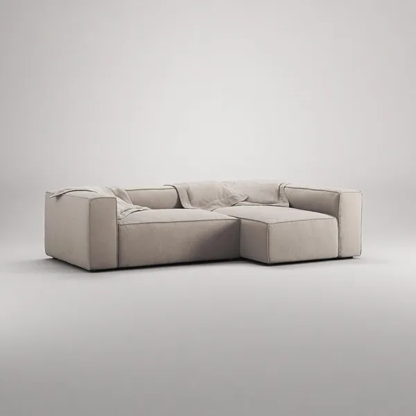 Grand 3-sitssoffa Divan Höger Sandshell/Beige