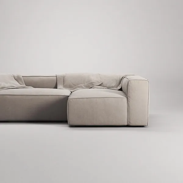 Grand 3-sitssoffa Divan Höger Sandshell/Beige
