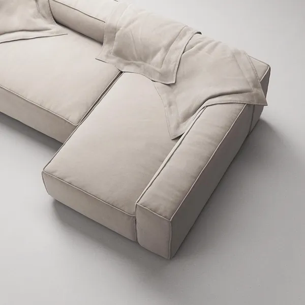 Grand 3-sitssoffa Divan Höger Sandshell/Beige