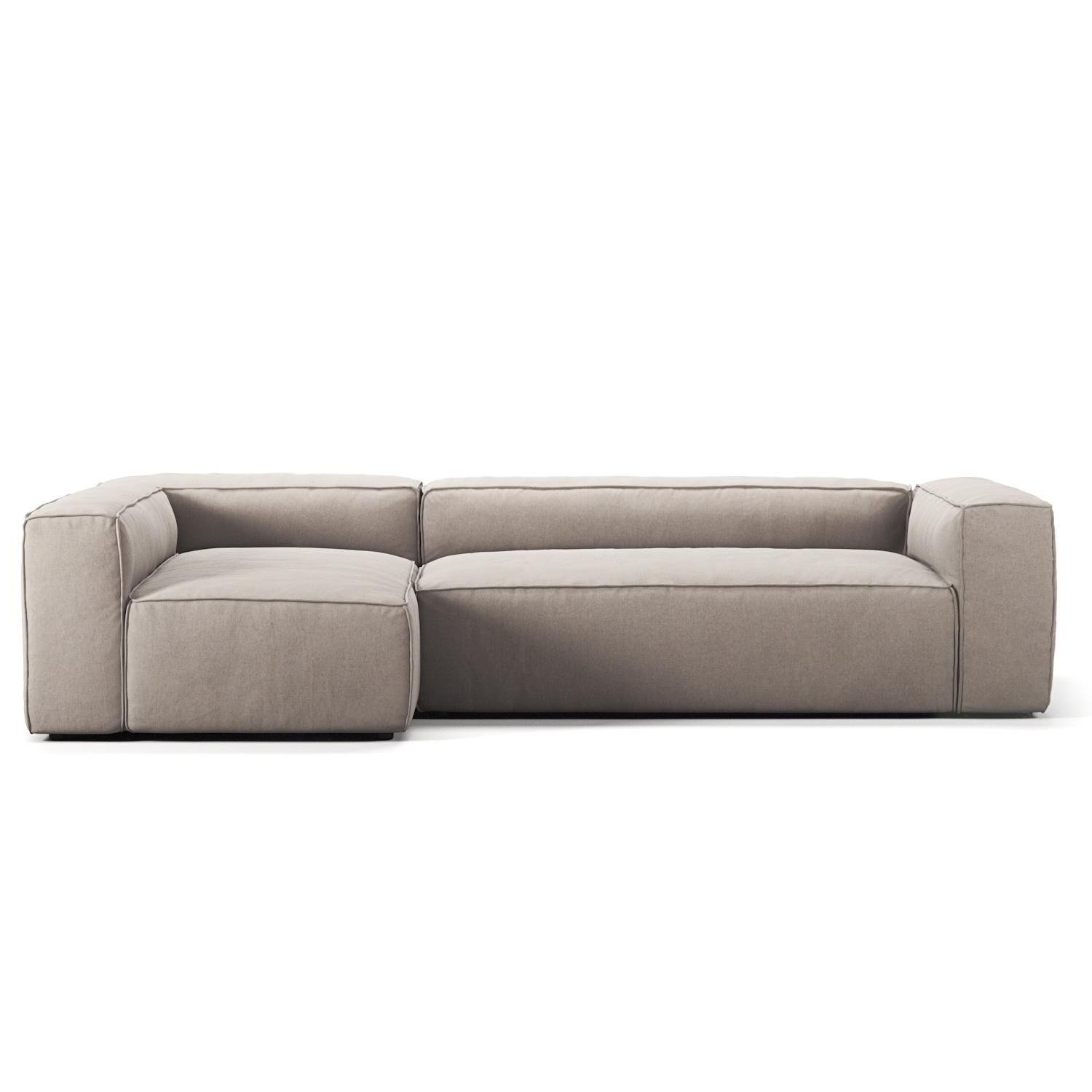 Grand Canapé 4 Places Méridienne Gauche Sandshell/Beige