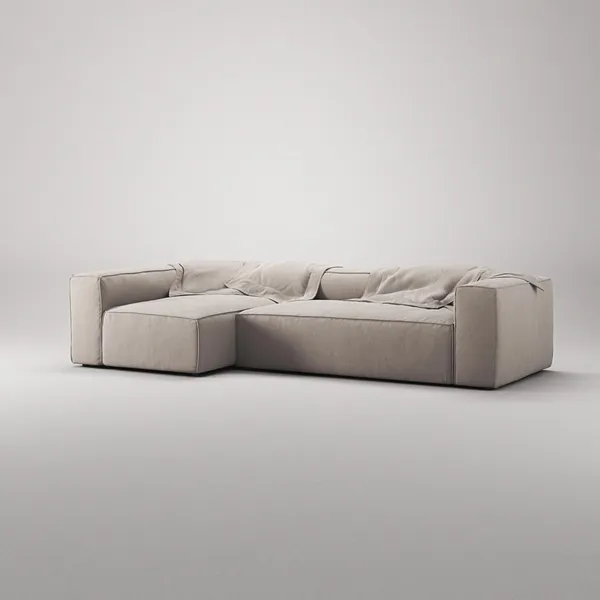 Grand 4-Seater Sofa Chaise Left Sandshell/Beige