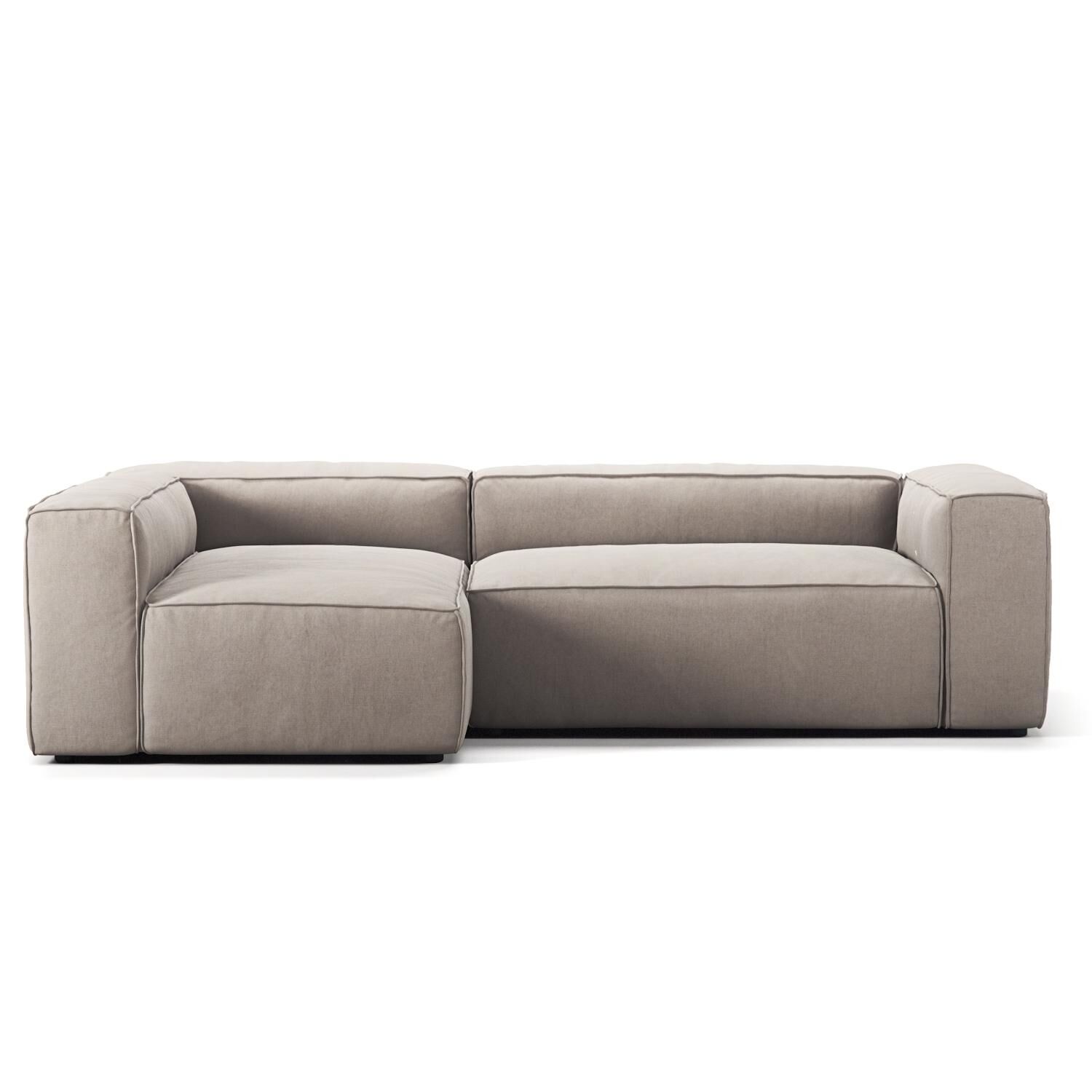 Grand Canapé 3 Places Méridienne Gauche Sandshell/Beige