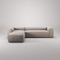 Grand 4-Seater Sofa Chaise Open End with Footstool Left Sandshell/Beige