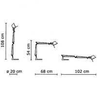 Tolomeo Mini Lampa Stołowa Aluminiowy