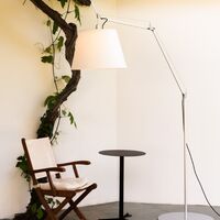 Tolomeo Mega Floor Lamp Parchment 42 cm Shade with Dimmer