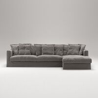 Le Grand Air 3-sitssoffa Divan Höger Rökt Granit