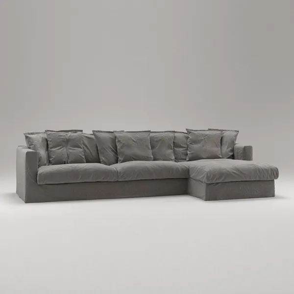 Le Grand Air 3-sitssoffa Divan Höger Rökt Granit