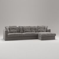 Le Grand Air 3-sitssoffa Divan Höger Rökt Granit