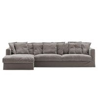 Le Grand Air 3-sitssoffa Divan Vänster Rökt Granit