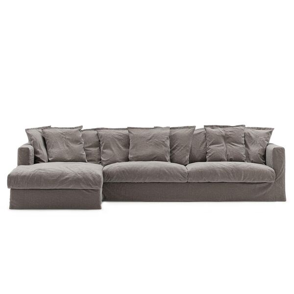 Le Grand Air 3-zitsbank met Chaise Longue Links Rookgranit