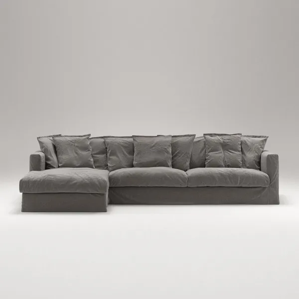 Le Grand Air 3-sitssoffa Divan Vänster Rökt Granit