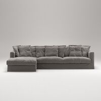 Le Grand Air 3-sitssoffa Divan Vänster Rökt Granit