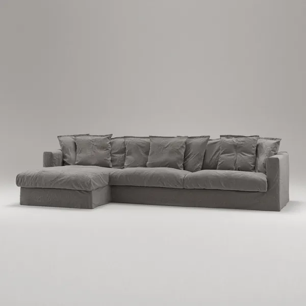 Le Grand Air 3-sitssoffa Divan Vänster Rökt Granit