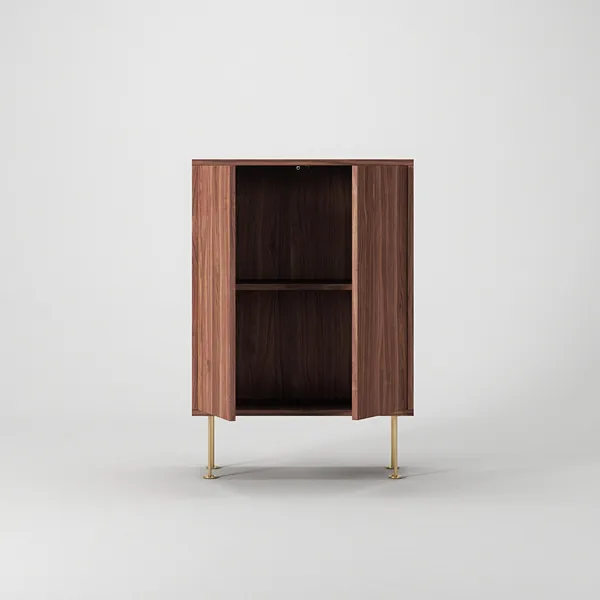 Vogue 64 Cabinet Walnut/Brass