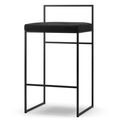 Taburete de Bar con Respaldo 80 cm Negro/Terciopelo Negro