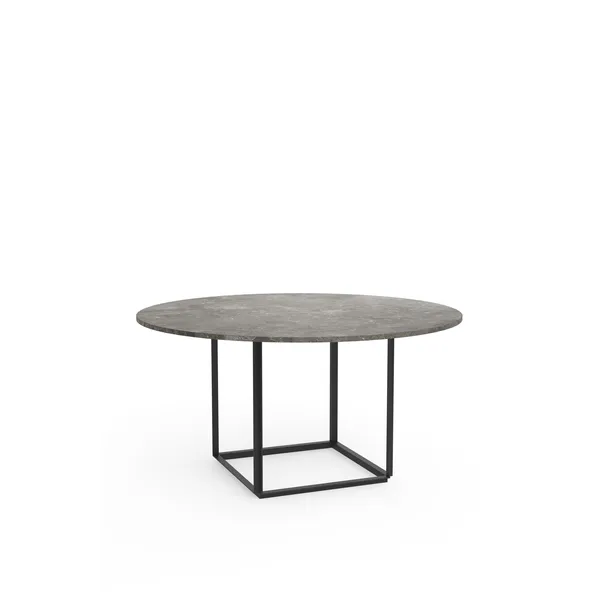 Florence Dining Table Ø145 Gris Du Marais Marble w. Black Frame