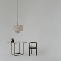 Florence Dining Table Ø145 Gris Du Marais Marble w. Black Frame