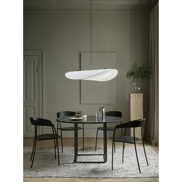 Florence Dining Table Ø145 Gris Du Marais Marble w. Black Frame