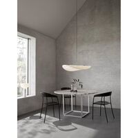 Florence Dining Table Ø145 Gris Du Marais Marble w. Black Frame