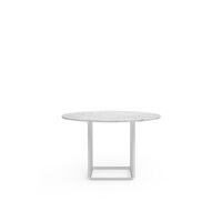 Florence Eettafel Ø120 Wit Carrera Marmer met Wit Frame