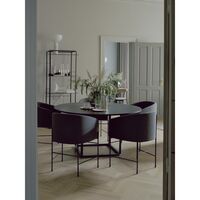 Florence Eettafel Ø120 Wit Carrera Marmer met Wit Frame