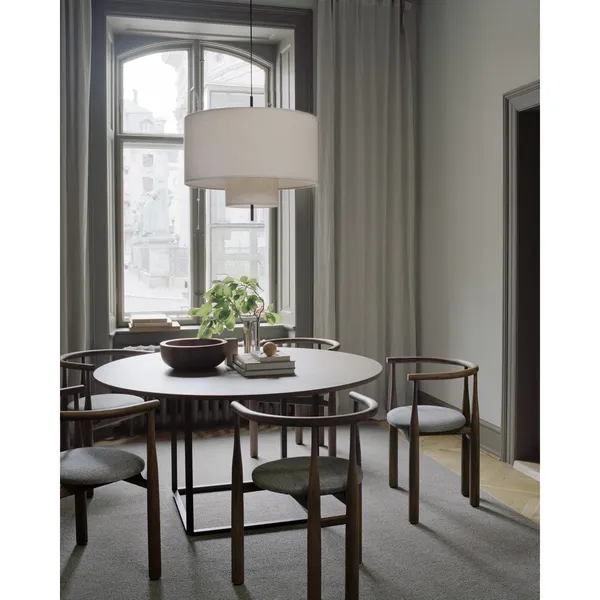 Florence Eettafel Ø120 Wit Carrera Marmer met Wit Frame