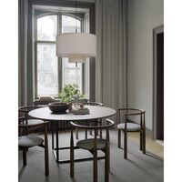 Florence Eettafel Ø120 Wit Carrera Marmer met Wit Frame
