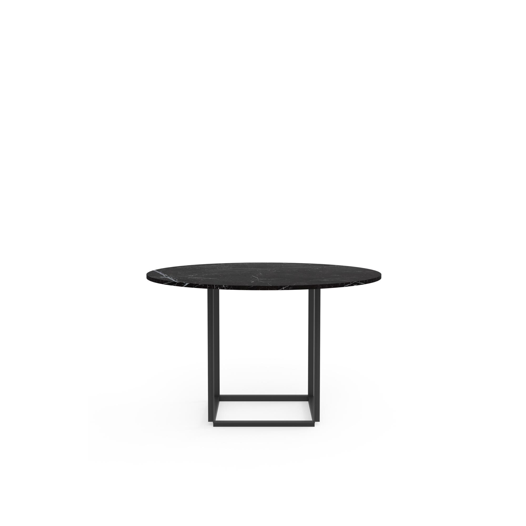 Florence Spisebord É120 Sort Marquina Marmor med Sort Ramme