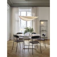 Florence Dining Table Ø120 Black Marquina Marble w. Black Frame