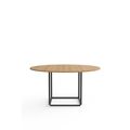 Florence Dining Table Ø145 Oak with Black Frame