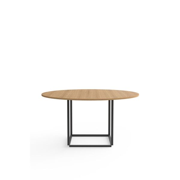 Mesa de Comedor Florence de , Ø145 Cm, Roble con Estructura Negro.