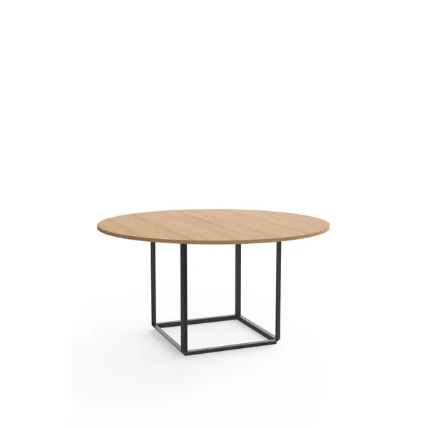 Florence Dining Table Ø145 Oak with Black Frame