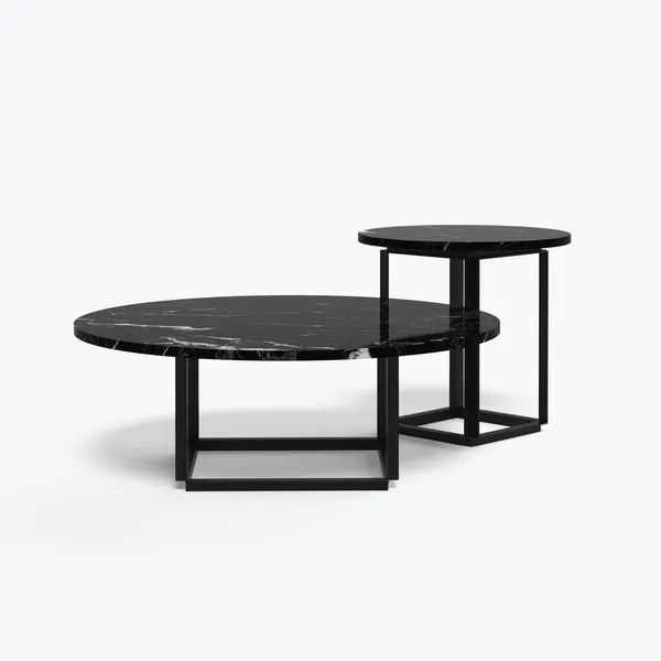 Florence Coffee Table Ø50 Black Marquina Marble