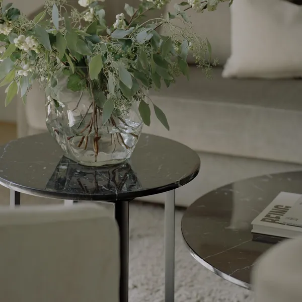 Florence Coffee Table Ø50 Black Marquina Marble