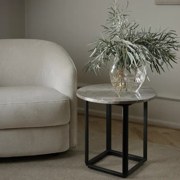 Florence Coffee Table Ø50 Gris Du Marais Marble