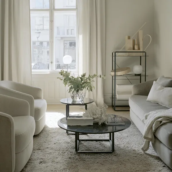 Florence Coffee Table Ø50 Gris Du Marais Marble