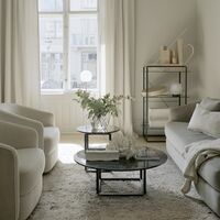 Florence Coffee Table Ø50 Gris Du Marais Marble