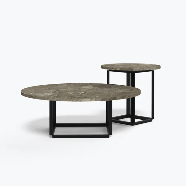 Florence Coffee Table Ø90 Gris Du Marais Marble