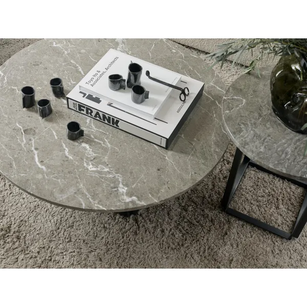 Florence Coffee Table Ø90 Gris Du Marais Marble