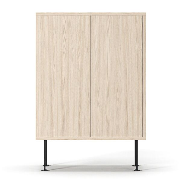 Vogue Cabinet 64 White Pigmented Oak/Black