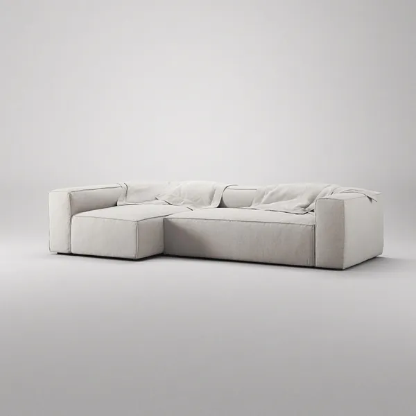 Grand 4-sitssoffa Divan Vänster Moonwhite